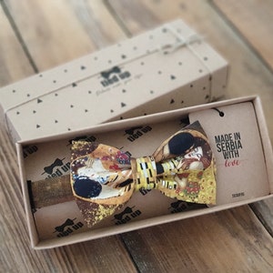 Gustav Klimt The Kiss Bow Tie, Gustav Klimt The Kisst tie, bow tie and pocket square styles, kids or adult sizes for bow tie