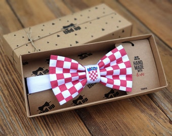 gifts for him CROATIA flag bow tie, Flag on bow tie, Hand made bow tie, Bow tie for men, Bow tie for women, Bow tie for kids.