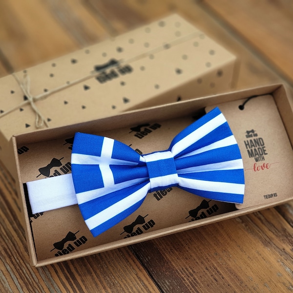 gifts for him GREECE flag bow tie, Flag on bow tie, Hand made bow tie, Bow tie for men, Bow tie for women, Bow tie for kids.