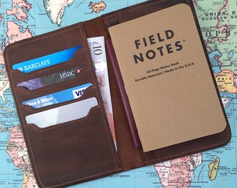 Leder-Feld-Noten-Abdeckung Leder-Pass-Abdeckung Passport-Brieftasche Reise-Brieftasche Benutzerdefinierter Pass-Inhaber-personalisiertes Leder-Jubiläumsgeschenk