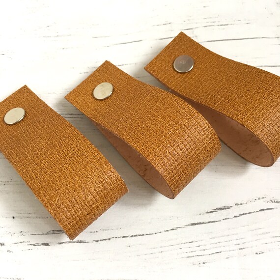 Mustard Leather Drawer Pulls Leather Door Pulls Cabinet Pulls Etsy
