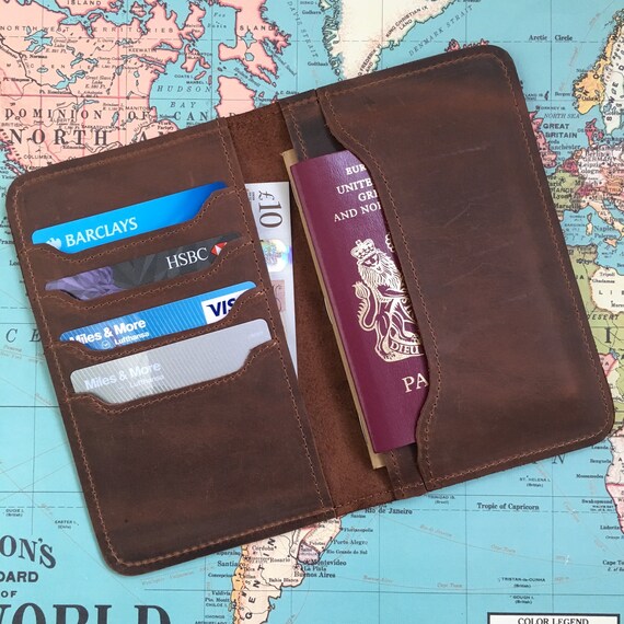 Personalized Leather Passport Wallet Leather Field Notes Cover Etsy UK