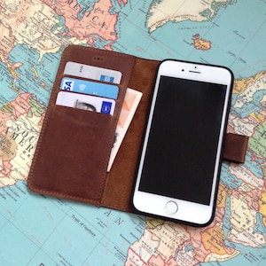Étui pour iPhone XR en cuir Étui pour iPhone XR monogramme personnalisé Étui portefeuille pour iPhone Xs Max 3e anniversaire de mariage pour homme Cadeau personnalisé