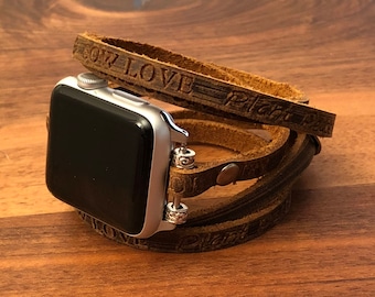 Apple Watch Band 38mm 40mm 42mm 44mm Women Leather Apple Watch Bracelet iWatch Band Apple Watch Strap Gift for Her Gift for Wife Fathers Day