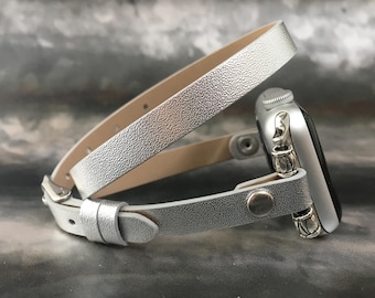 Faux Leather Beaded Apple Watch Band: Fitbit Versa/Inspire