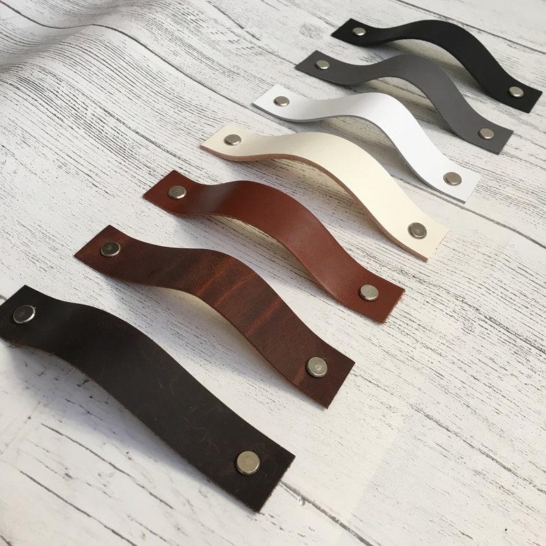Leather Drawer Pulls Door Handles Leather Drawer Handles Etsy