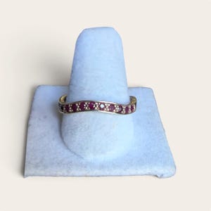 Ruby Sterling Silver Wave Eternity Band Ring - Women Jewelry