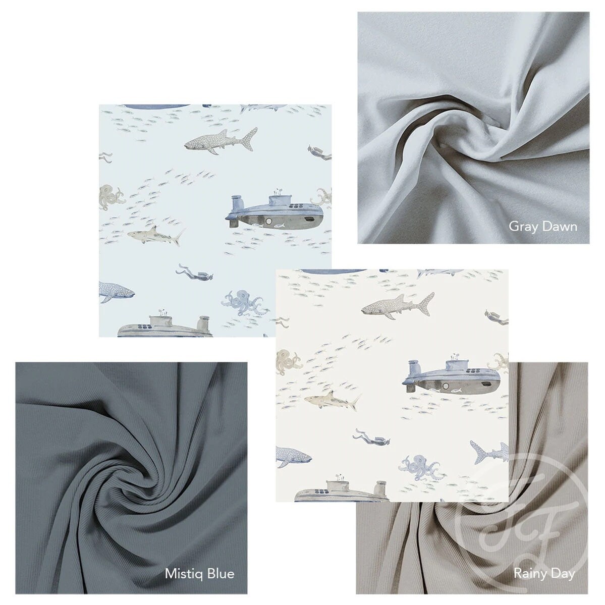 Family Fabrics/deep Sea Diving/off White/swim Dancewear/4 Way Etsy