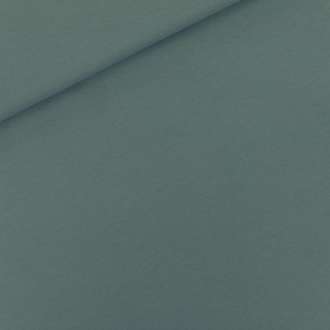 See You at Six Fabric/French Terry/Dusty Turquoise /4 way stretch/sold by the 1/2 yard/Cut in one continuous piece.
