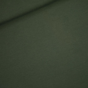 See You at Six Fabric/French Terry/Woods Green/4 way stretch/sold by the 1/2 yard.