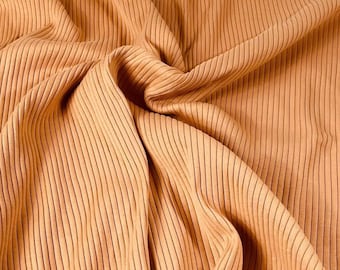 brown Recycled Spandex rib stretch jersey fabric per metre tie dye print