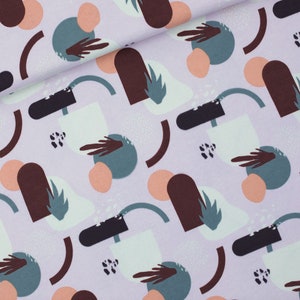 See You at Six Fabric/Abstrarium - M/French Terry/Lavender Blue - R/4 way stretch/sold by the 1/2 yard