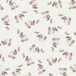 Tessuto per famiglie/Beige eucalipto/Maglia jersey/elastico in 4 direzioni/venduto a 1/2 iarda.