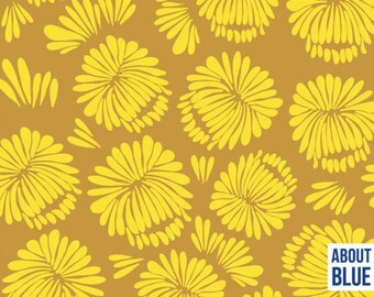 About blue fabric/Let me be a Sunflower/4 way stretch/french terry/sold by the 1/2 yard.