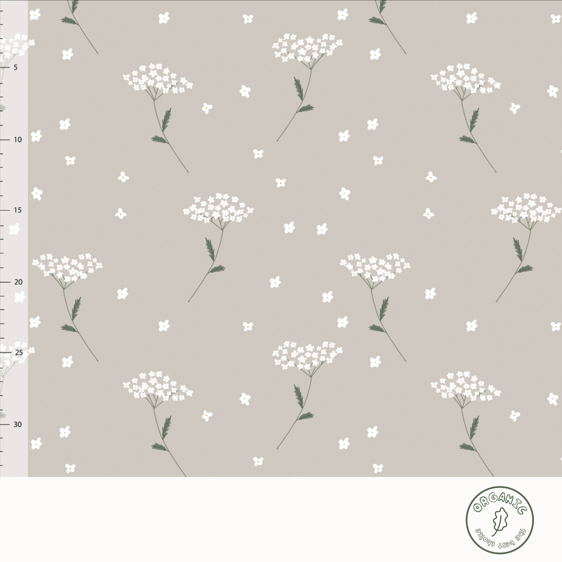 Elvelyckan Design fabric/SWEET SUMMER - BEIGE/organic knit jersey/4 way stretch/sold by the 1/2 yard.