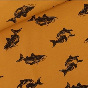 See You at Six fabric/French Terry/Carps/Dusan brown/4 way stretch