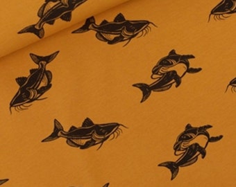 See You at Six fabric/French Terry/Carps/Dusan brown/4 way stretch