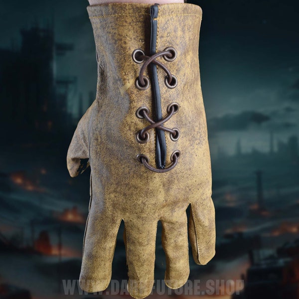 Universal costume Leather Gloves (Larp, Steampunk, Post-apocalyptic)