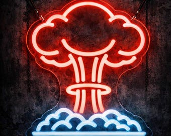Post-Apocalyptic Neon Sign – Mushroom Cloud