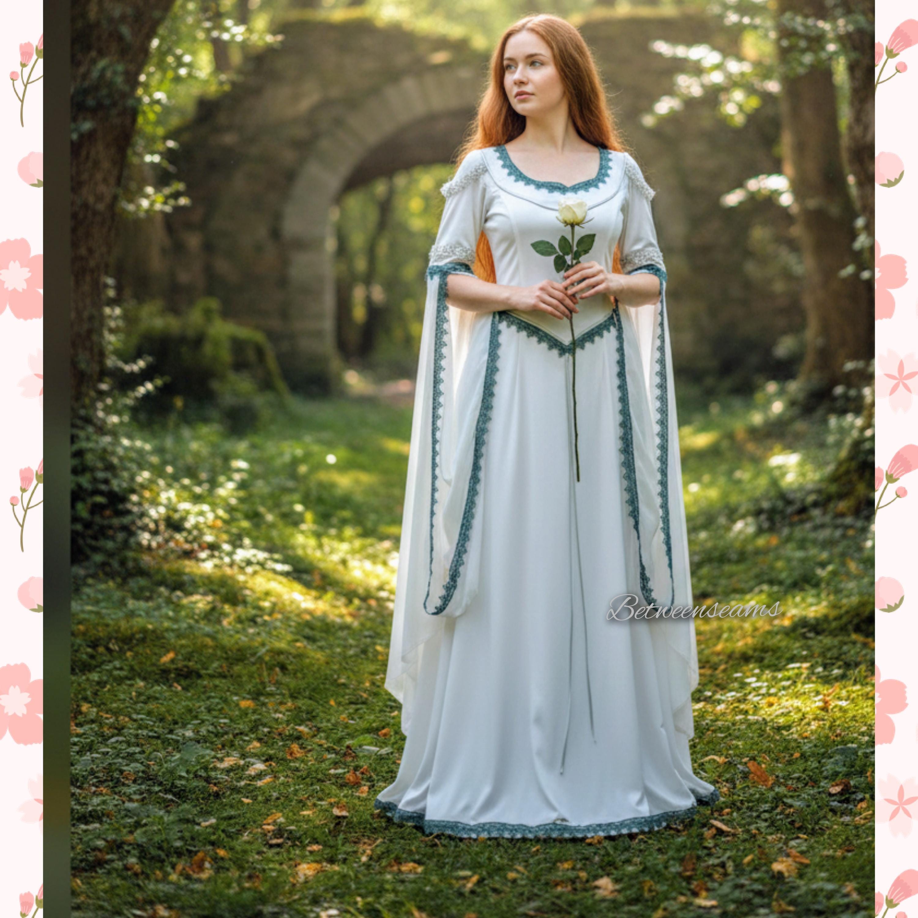 lord of the rings prom dress Elven Bride Dress, Elven Wedding Dress, Long Sleeve Wedding Dress, Fairy  Wedding, Elven Dress, Medieval Wedding Dress, Princess Dress, Lotr