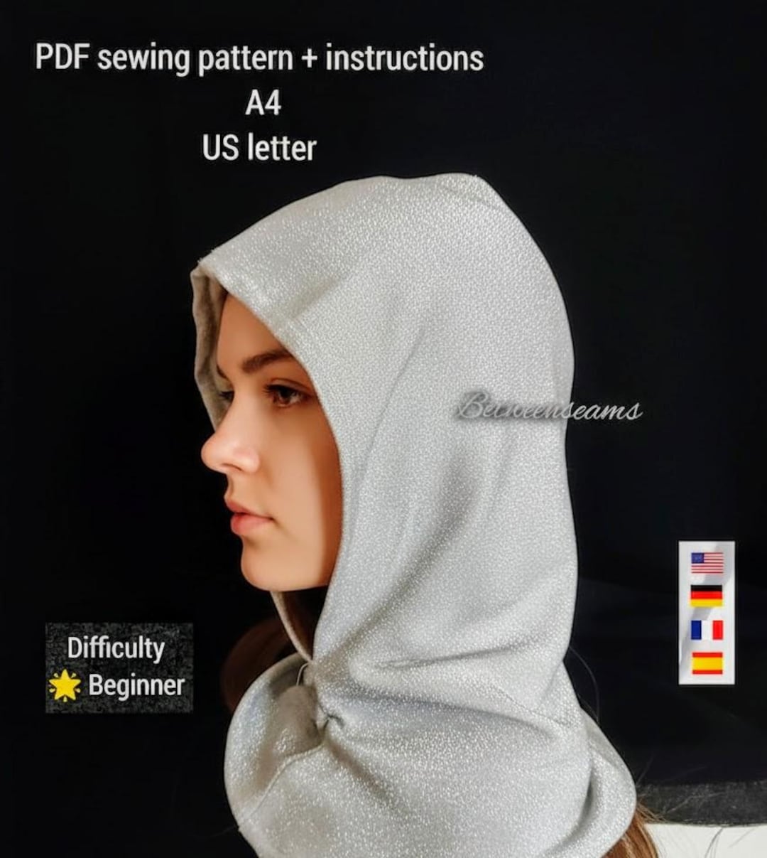 Balaclava Sweing Pattern Medieval Balaclava Sewing Pattern, PDF Pattern & Instructions, One ...