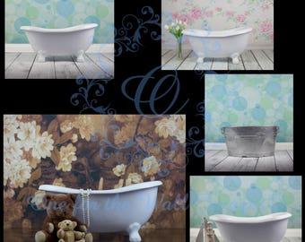 5 Baby Bath Tub Digital backdrops