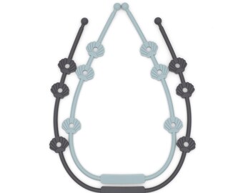 Catcher 2er Set - Shell dimgrey powderblue - Befestigung für Babyspielzeug - Halteriemen für Trinkflasche Spielzeug Schmusetiere Beißringe