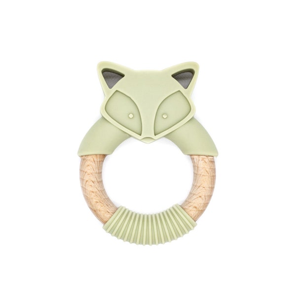 Beißring Greifling Silikon Baby - Fux Olive