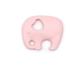 Anneau de dentition jouet à saisir silicone bébé - éléphant rose