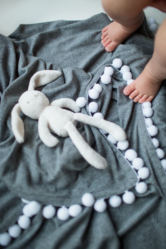 Dark grey baby blanket sale