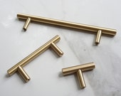 T Bar Solid Brass Cabinet Handles Brass Door Handles Drawer Handles Replacement Door Handles Gold Drawer Pulls Brass Bar Pulls