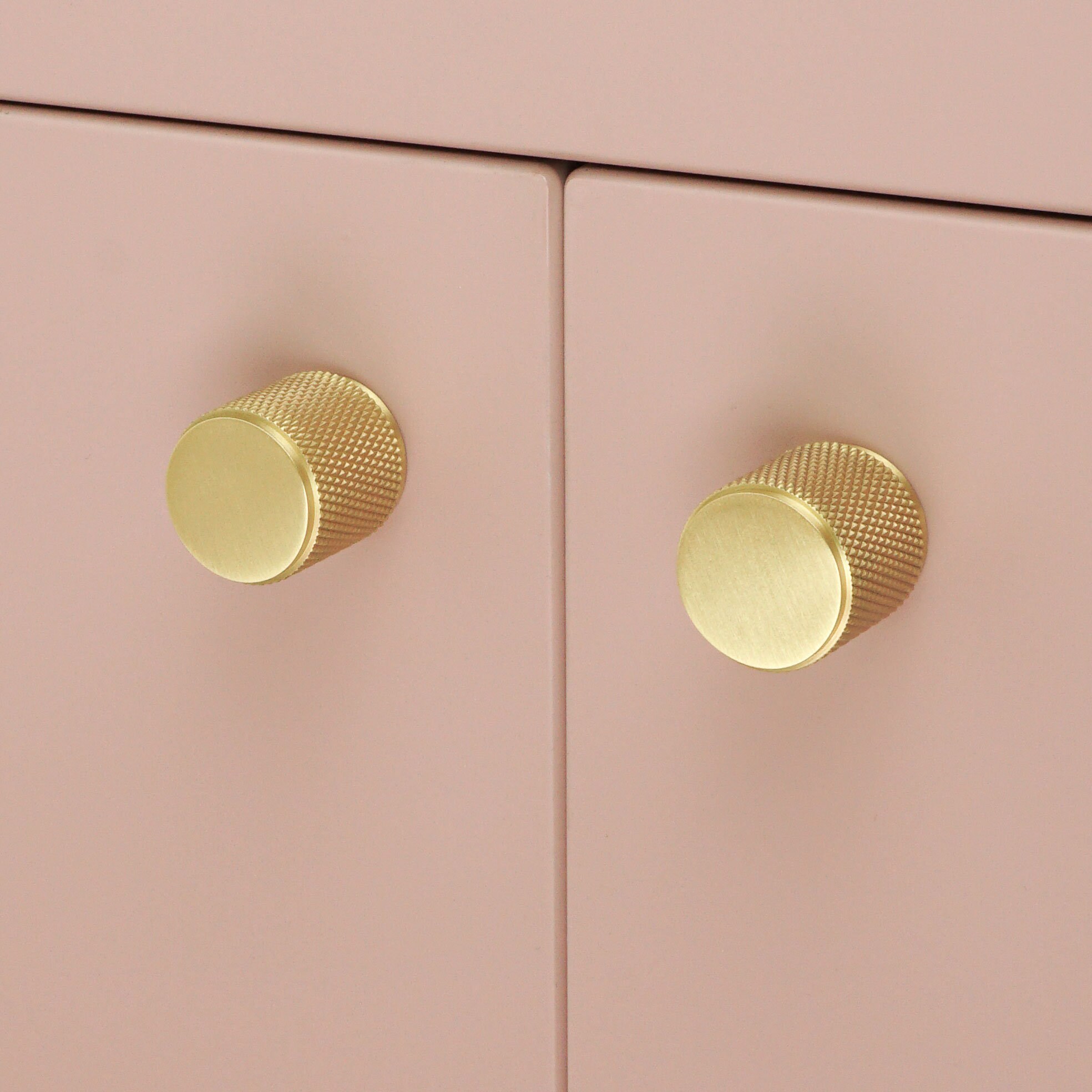 Knurled Kitchen Handles Solid Brass Satin Brass Door Handles Etsy