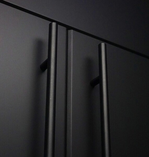 Black T Bar Cabinet Handles Brass Door Handles Drawer Etsy