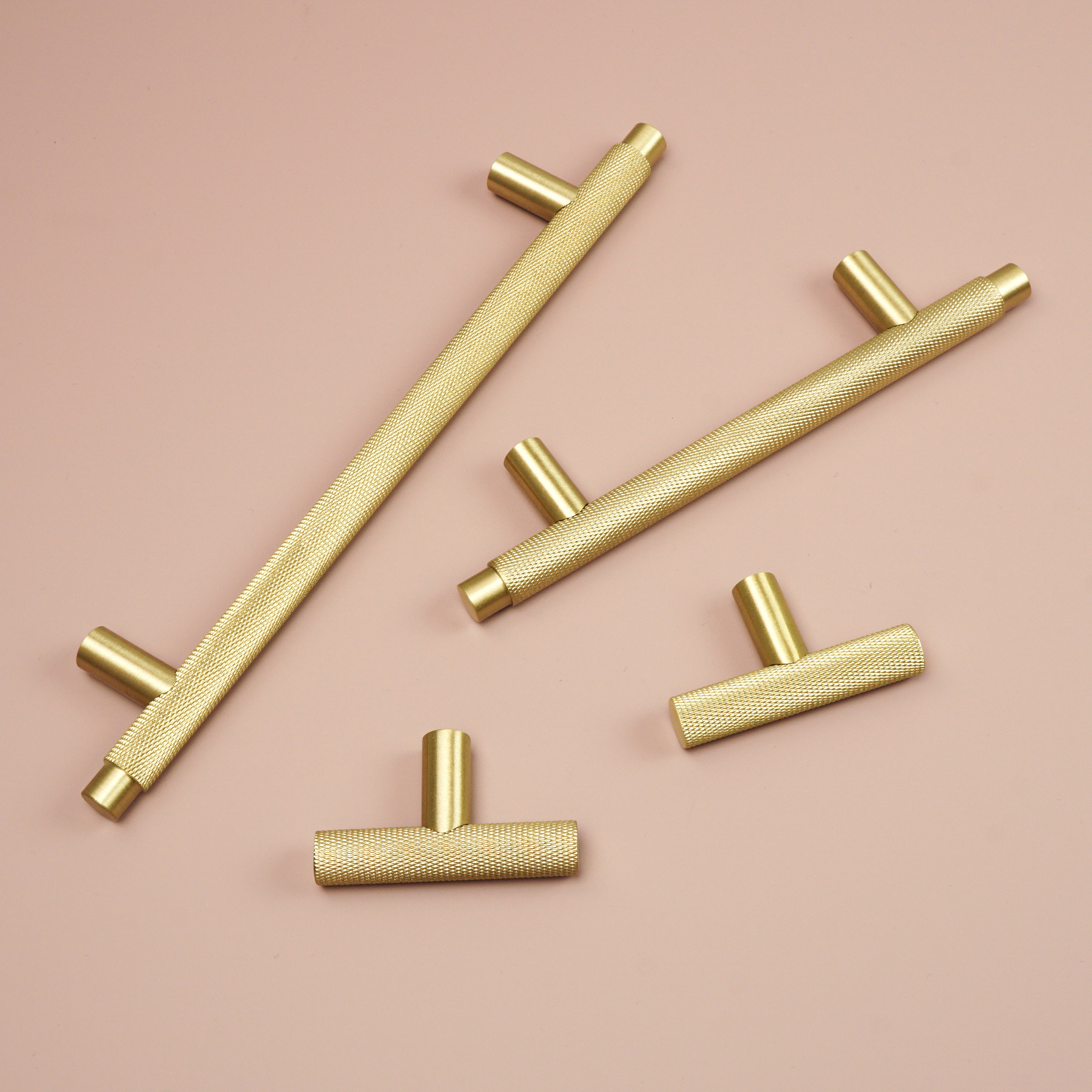 Knurled Kitchen Handles Solid Brass Satin Brass Door Handles Etsy