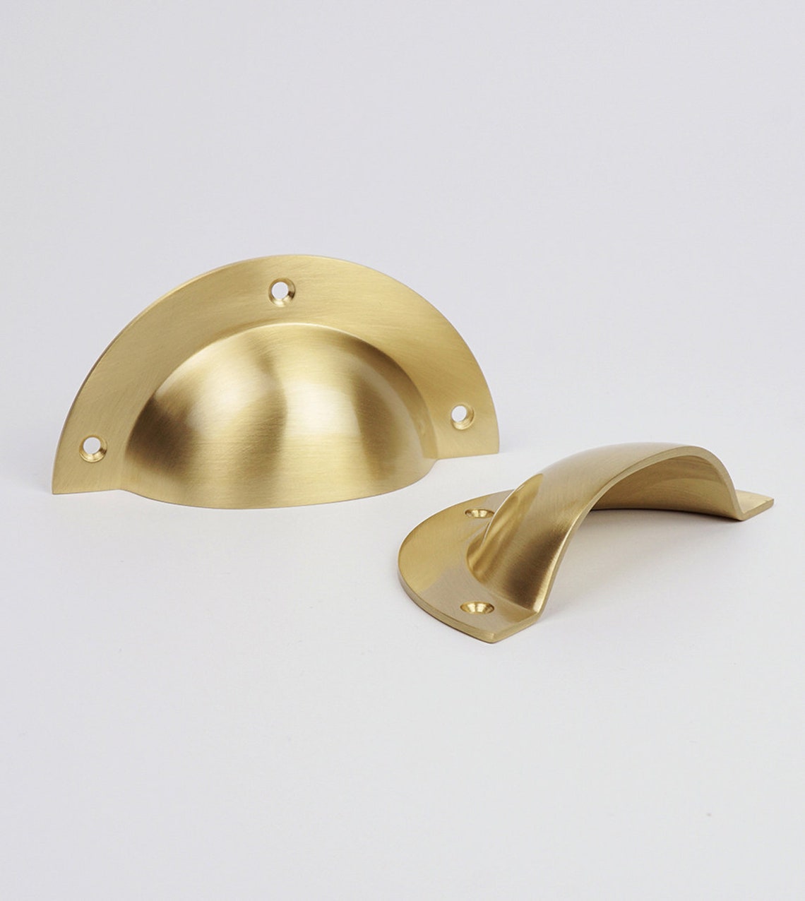 Luxury Solid Brass Cup Drawer Pulls Brass Door Pull Drawer Etsy