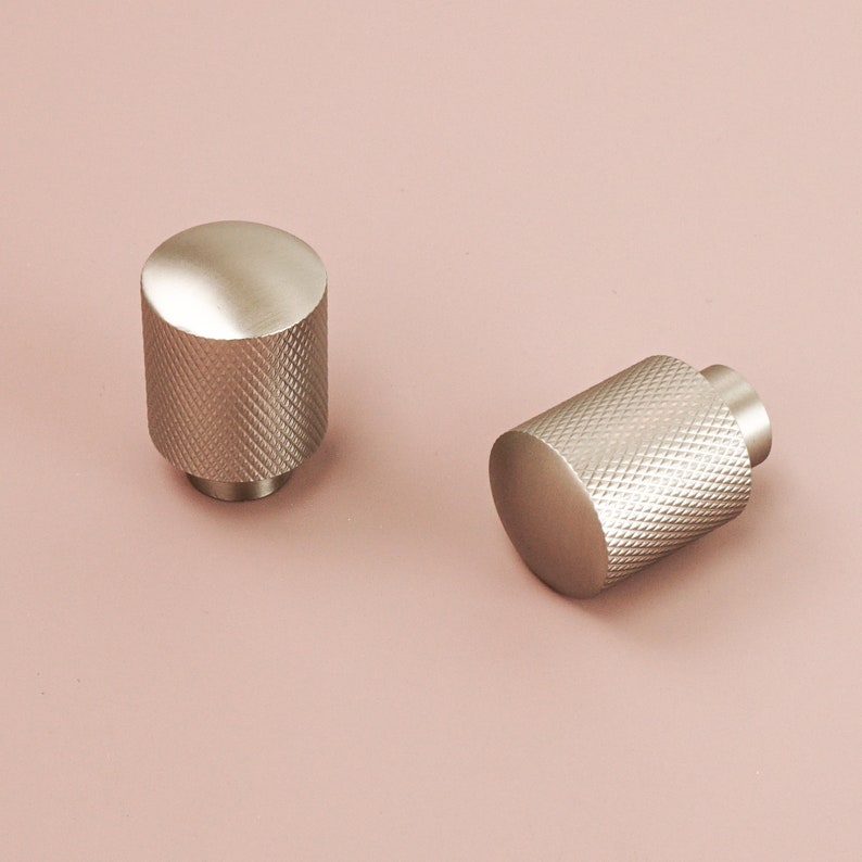 Knurled Button Knobs Kitchen Knobs Brass Etsy