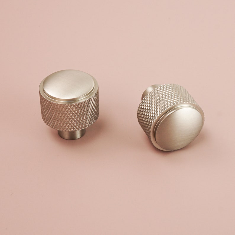 Large Knurled Button Knobs Kitchen Knobs Etsy