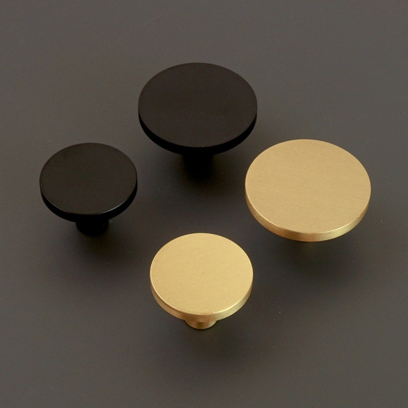 Circular Solid Brass Knob Kitchen Knob Etsy