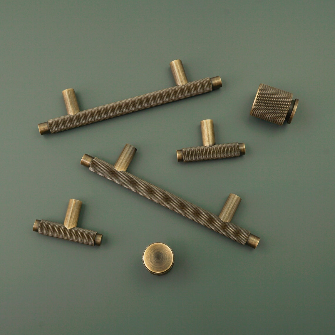 Knurled T Bar Kitchen Handles Antique Brass Bronze Door Etsy