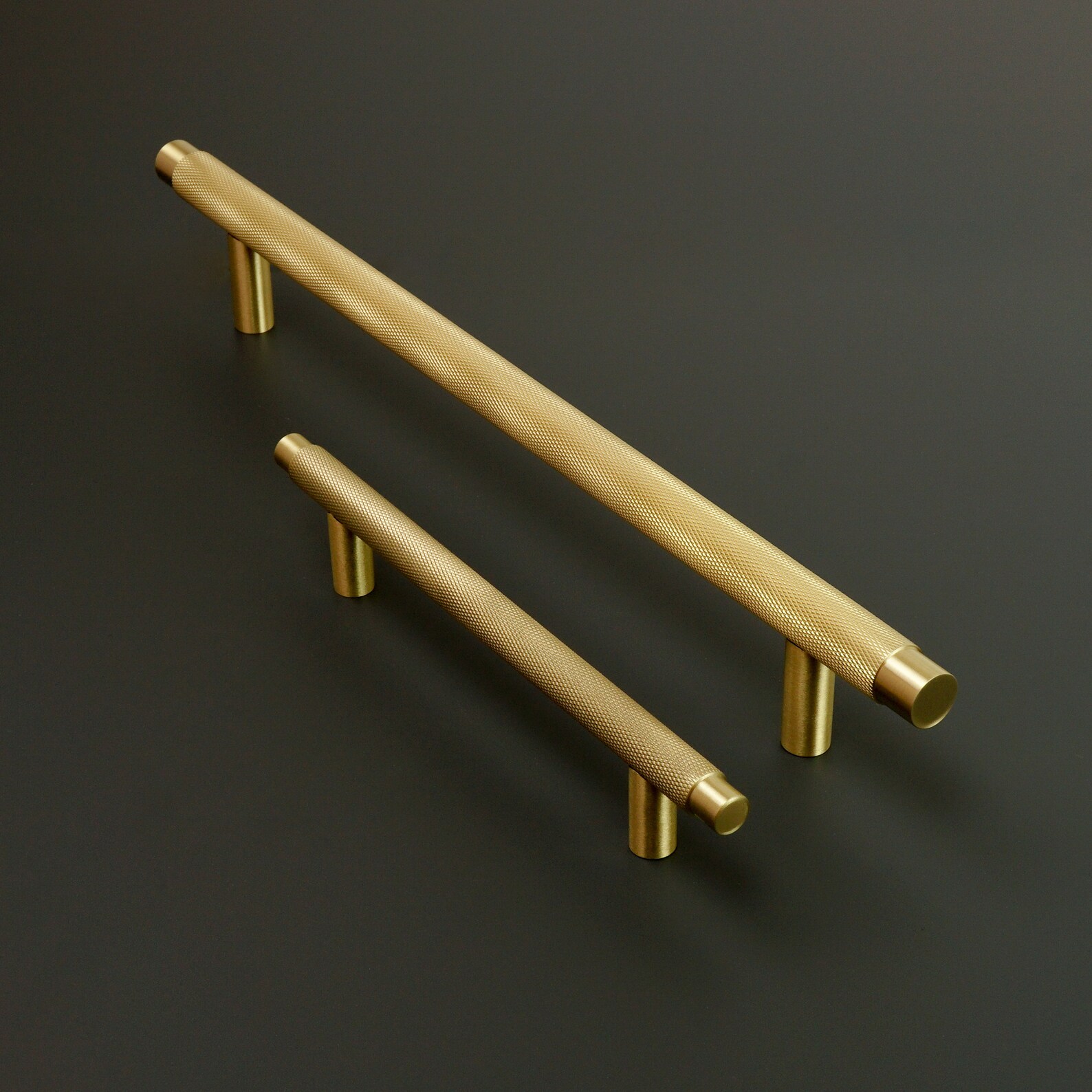 Knurled Kitchen Handles Solid Brass Satin Brass Door Handles Etsy