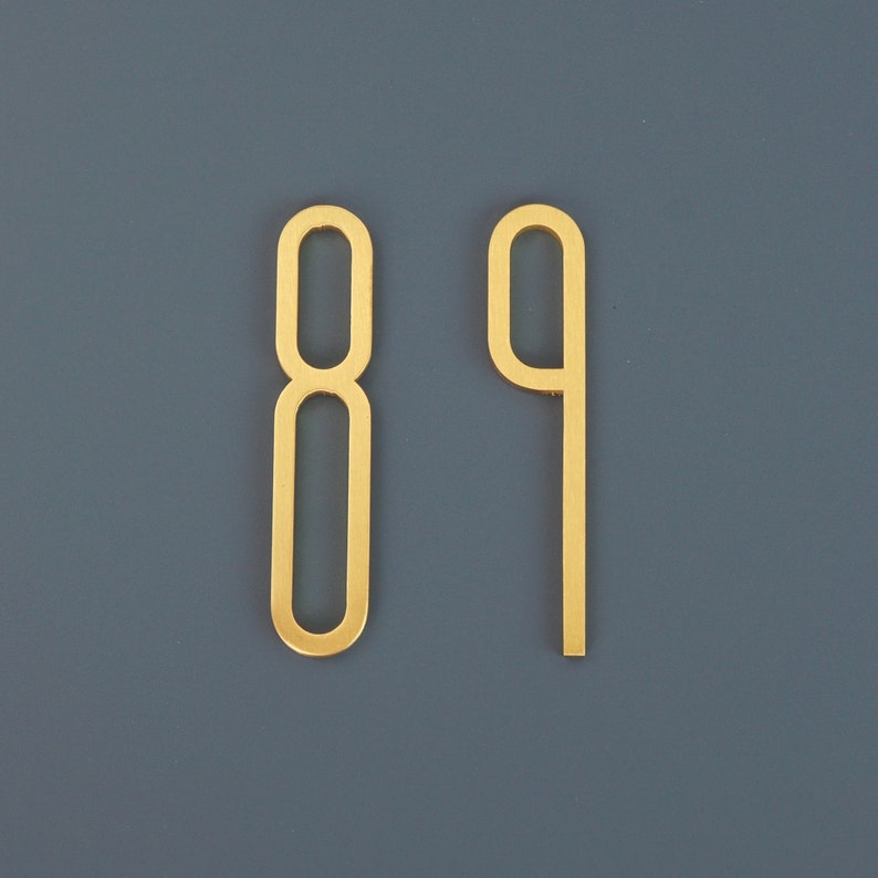 Slim Brass Door Numbers Brass Door Numbers Gold Door Etsy