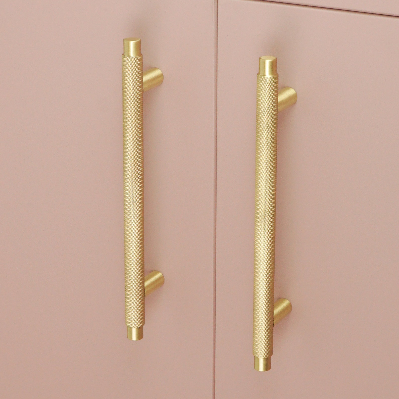Knurled Kitchen Handles Solid Brass Satin Brass Door Handles Etsy UK