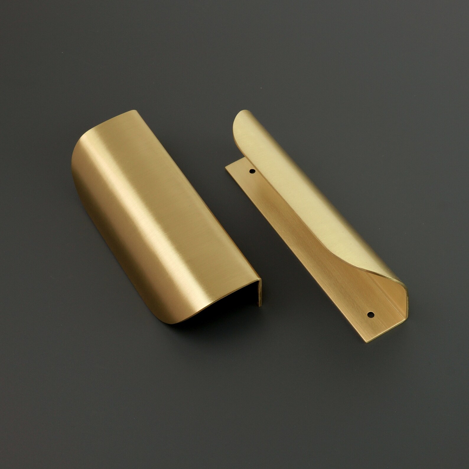 Curved Brass Lip Pull Handles Brass Door Handles Etsy