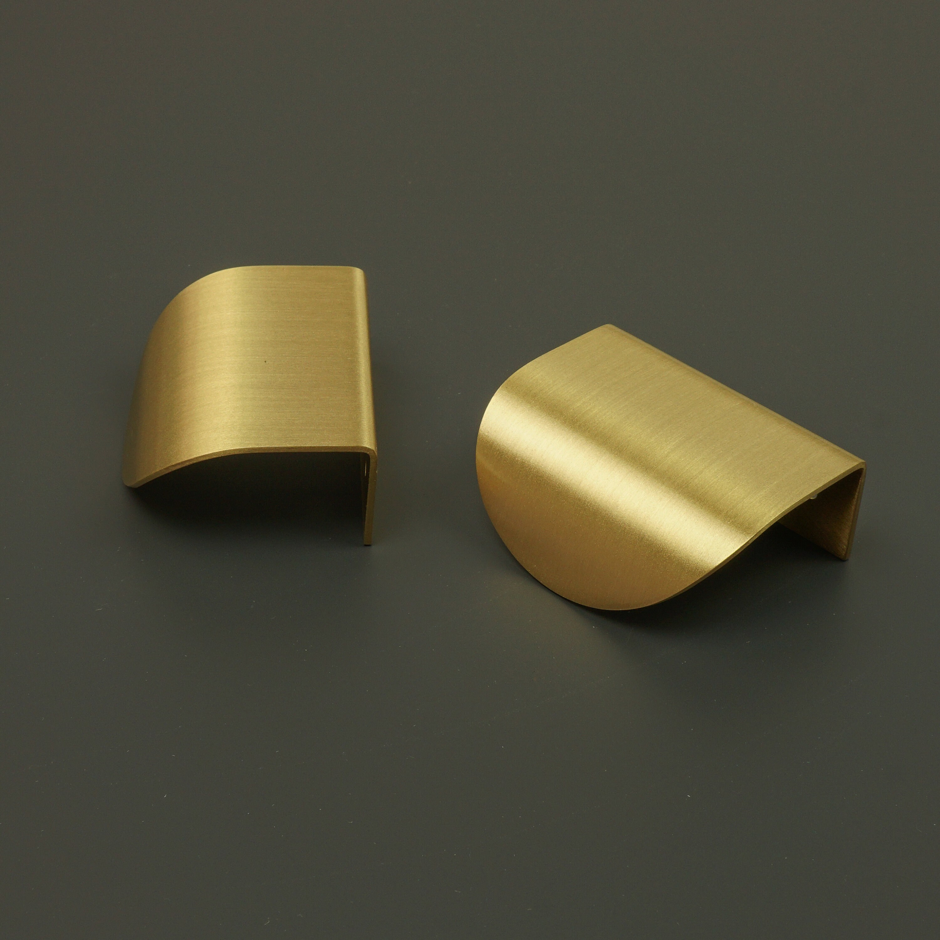 Curved brass Lip Pull Handles Brass Door Handles Etsy