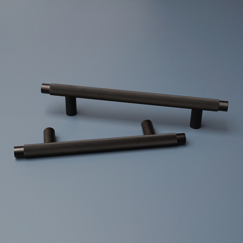 Knurled T Bar Solid Matt Black Handles Matt Black Etsy Singapore