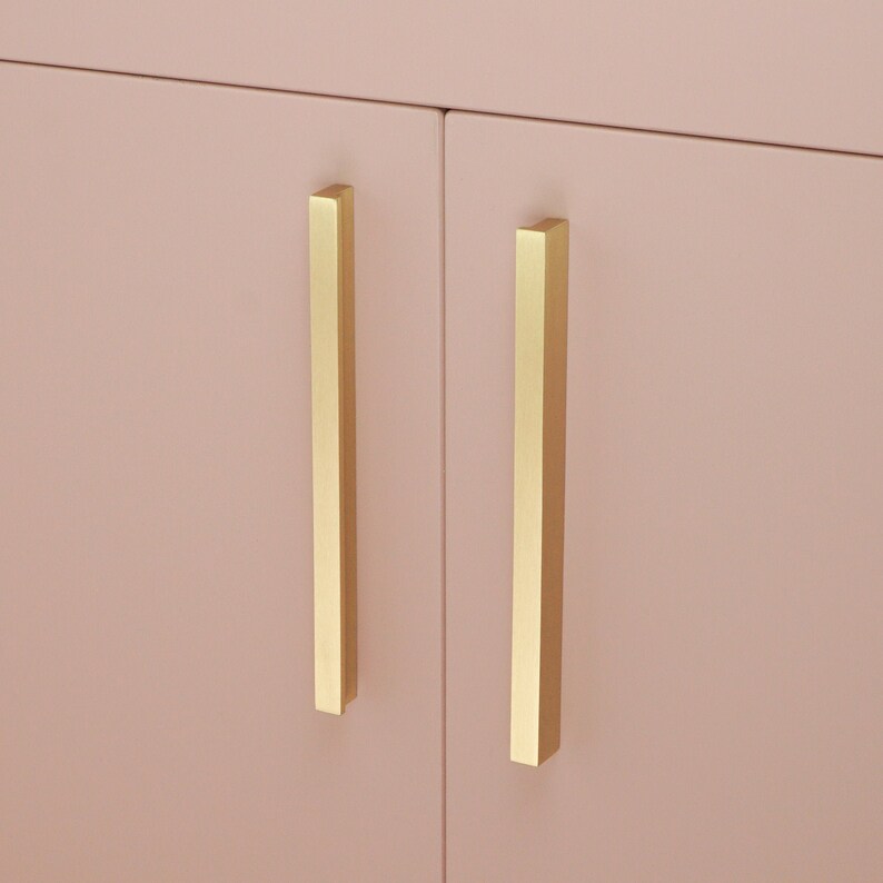 Solid Brass Minimalist Rectangular Handle | Brass Door Handles | Drawer Handles | Door Handles | Gold Drawer Pulls | Brass Bar Pulls 