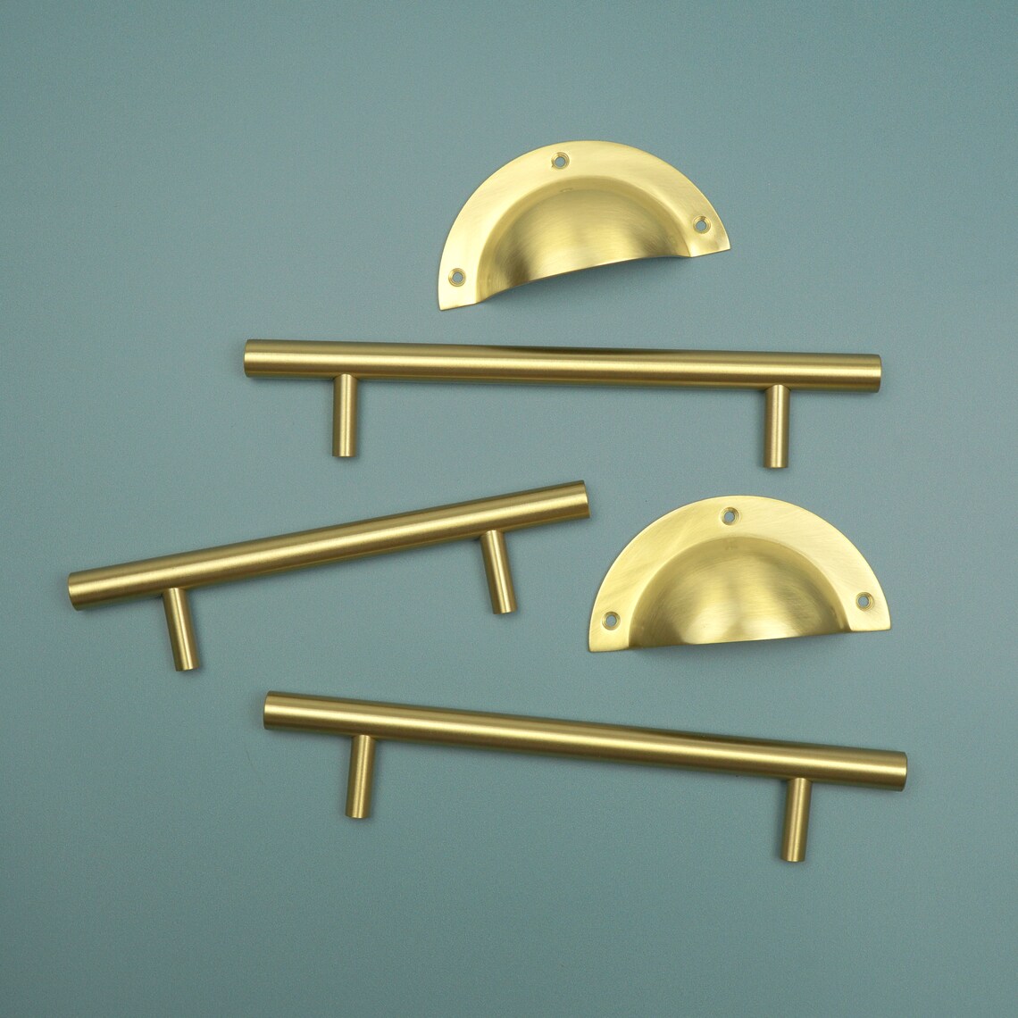 Luxury Solid Brass Cup Drawer Pulls Brass Door Pull Drawer Etsy