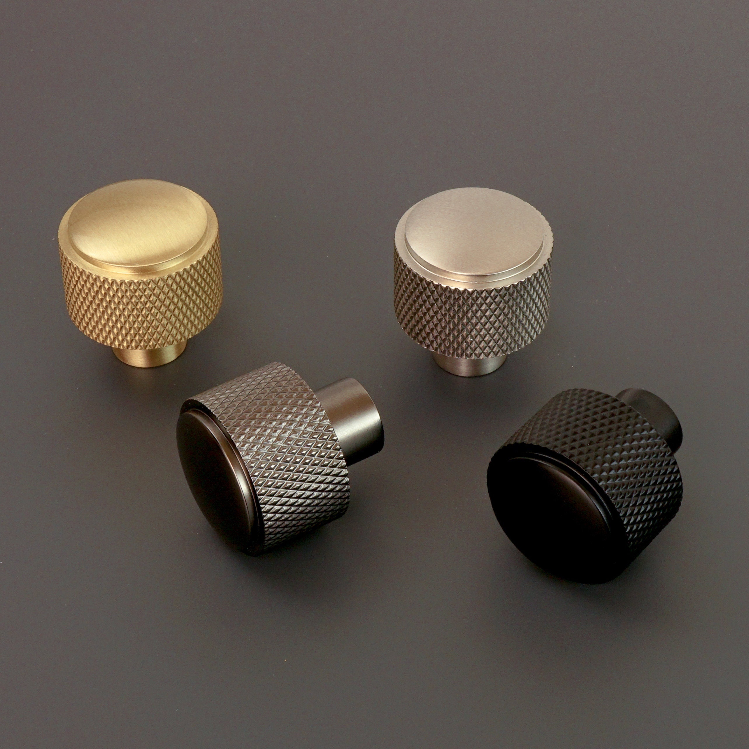 Large Knurled Button Knobs Kitchen Knobs Etsy