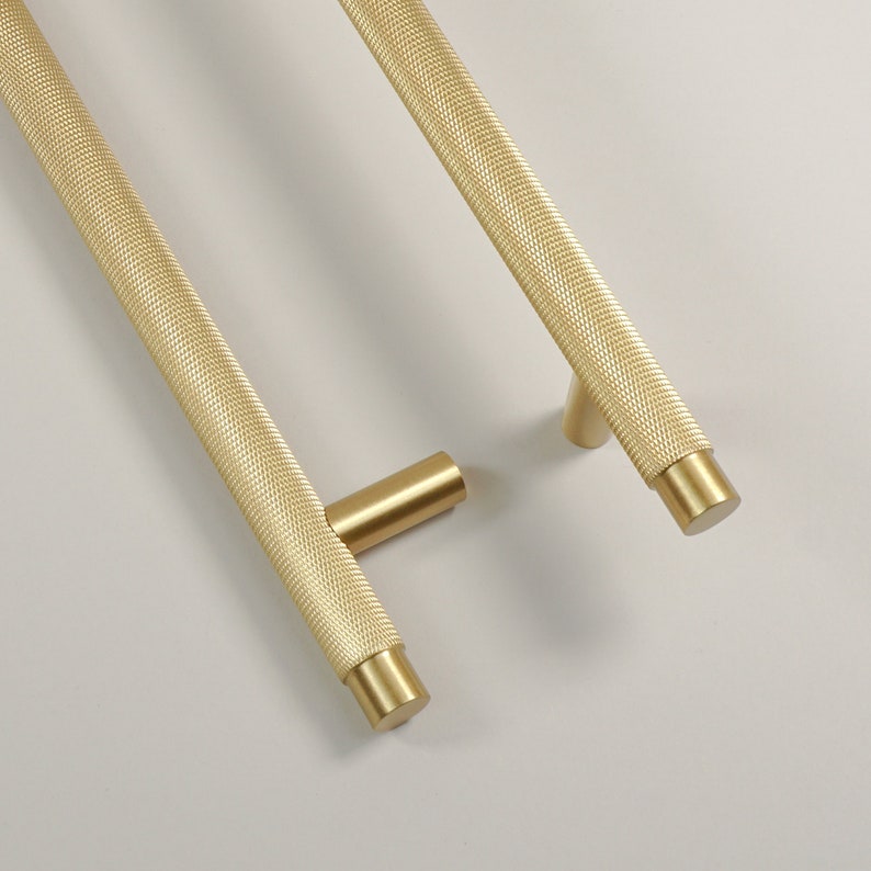 Long Knurled Closet Bar Handles Brass Door Handles Knurled Etsy UK