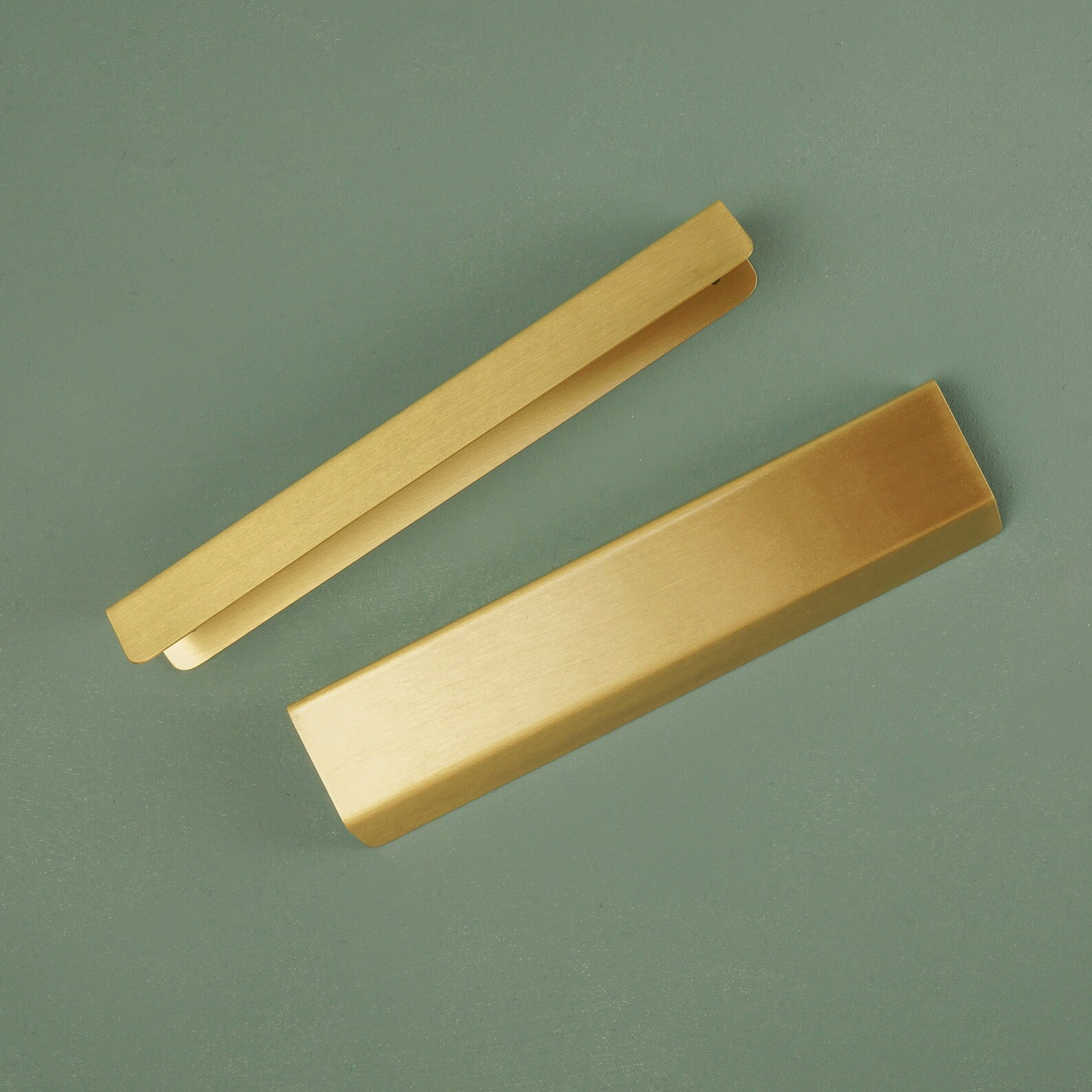 Brushed Brass Lip Pull Handles Brass Door Handles Etsy